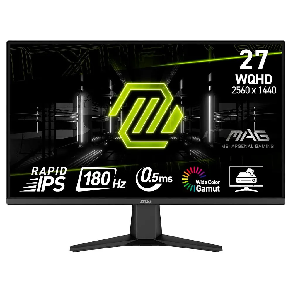 Monitor Gamer MSI MAG 275QF / 27” / 2560x1440 (UHD) / 0.5 ms / 180Hz / Listo para HDR / HDMI / Puerto DP / Inclinación Ajustable / MAG 275QF