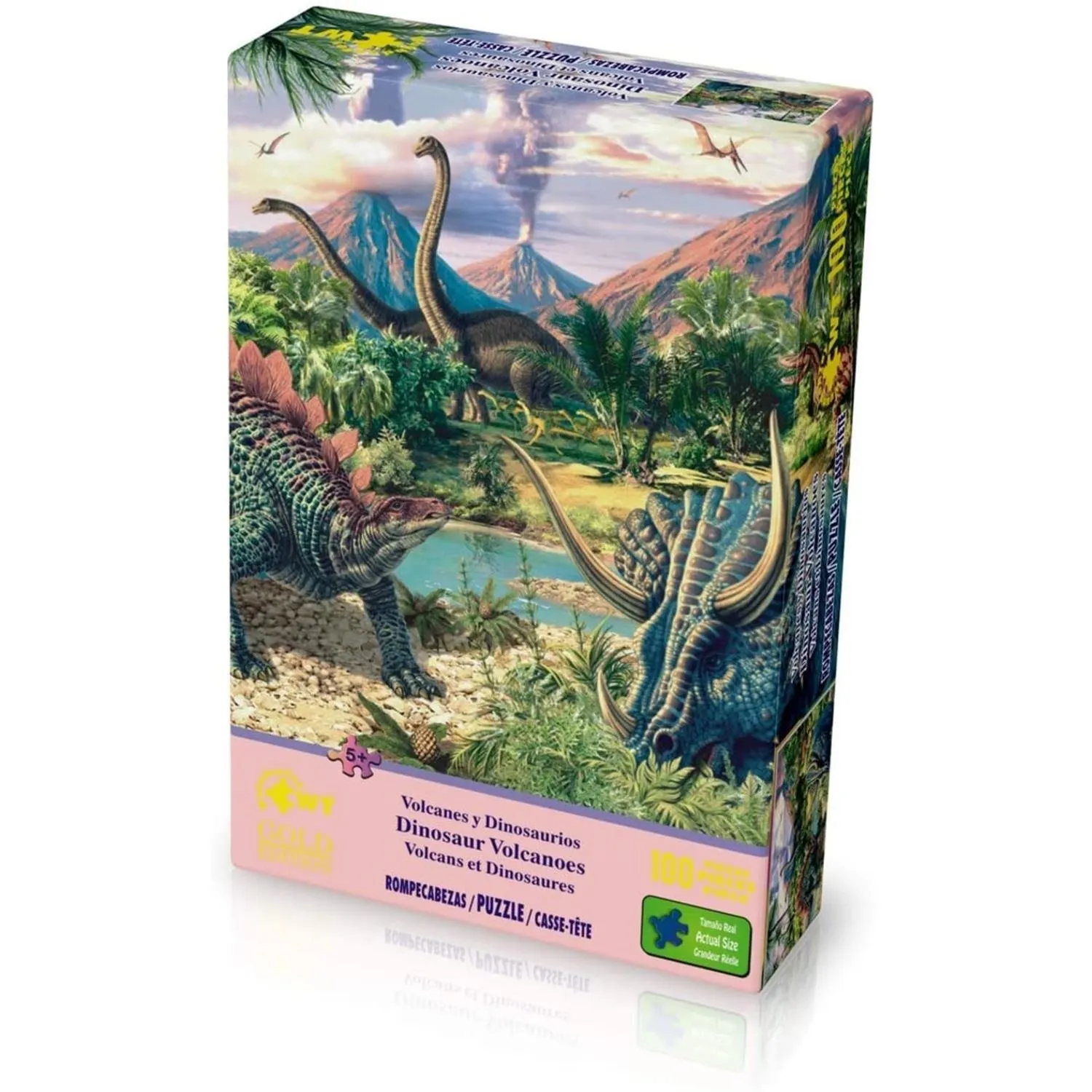 Rompecabezas Volcanes Y Dinosaurios 100 Pzs