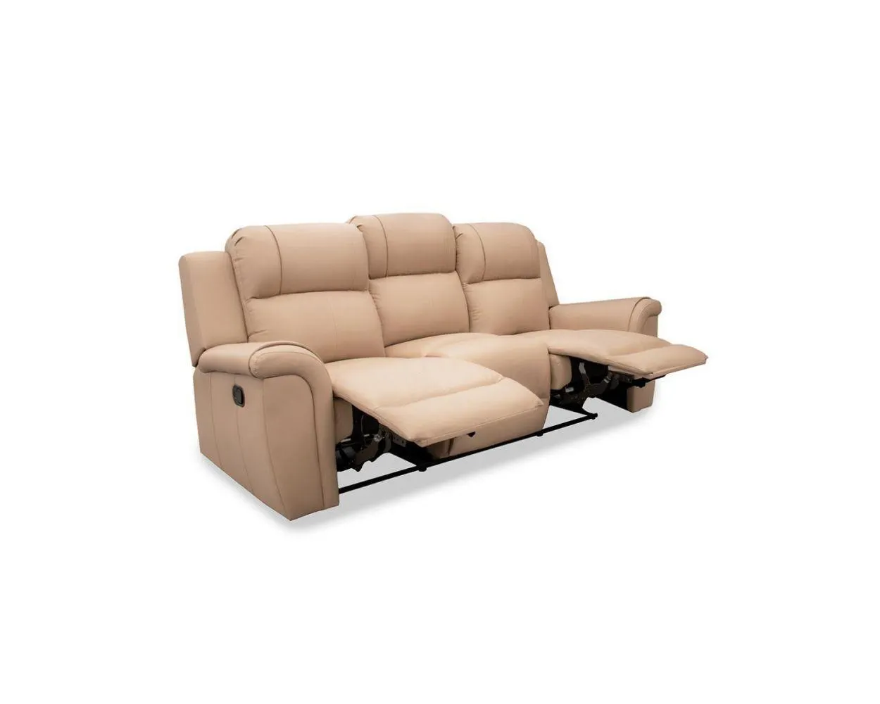 Sofá 3 Plazas Con Reclinable de Piel Helena Beige