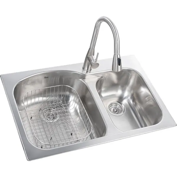 Paquete tekaway con fregadero, monomando, escurridor y contracanasta acero inoxidable 32×22 40136912 Teka