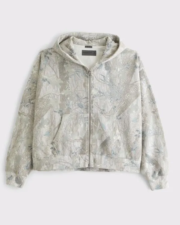 Essential Cropped Full-Zip Hoodie