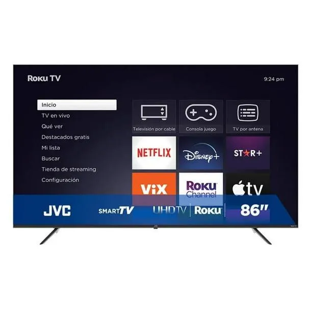 Tv 86 Pulgadas Samrt TV UHD 4K Roku Frameless SI86URF JVC