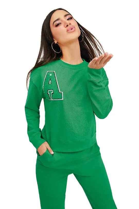 SUDADERA VERDE CON PARCHE 97046