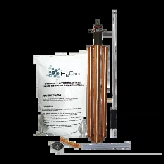 Punta Pararrayos para 80 m de Diámetro de Protección con Electrodo y Mejorador de Terreno
