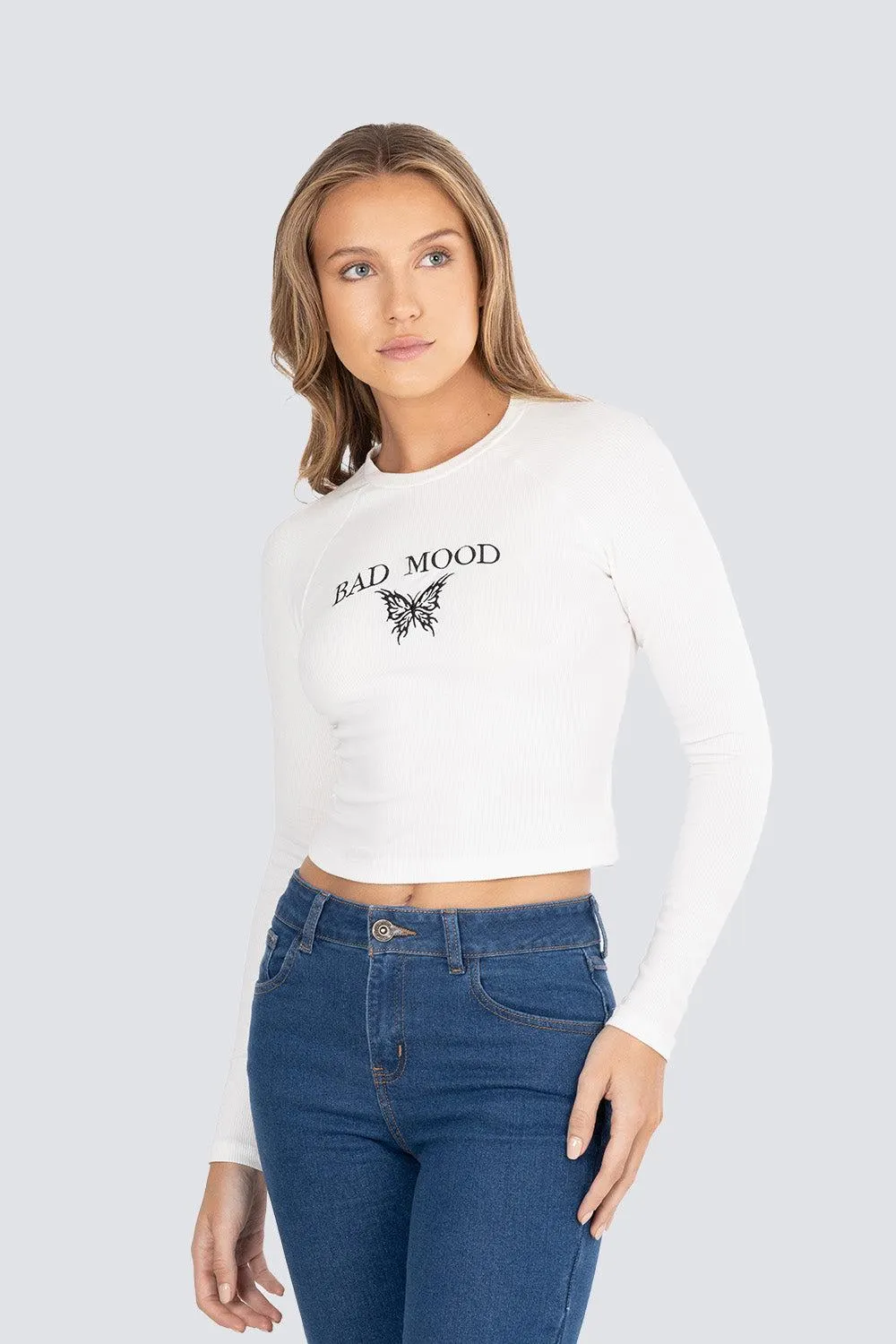 Playera manga larga bad mood