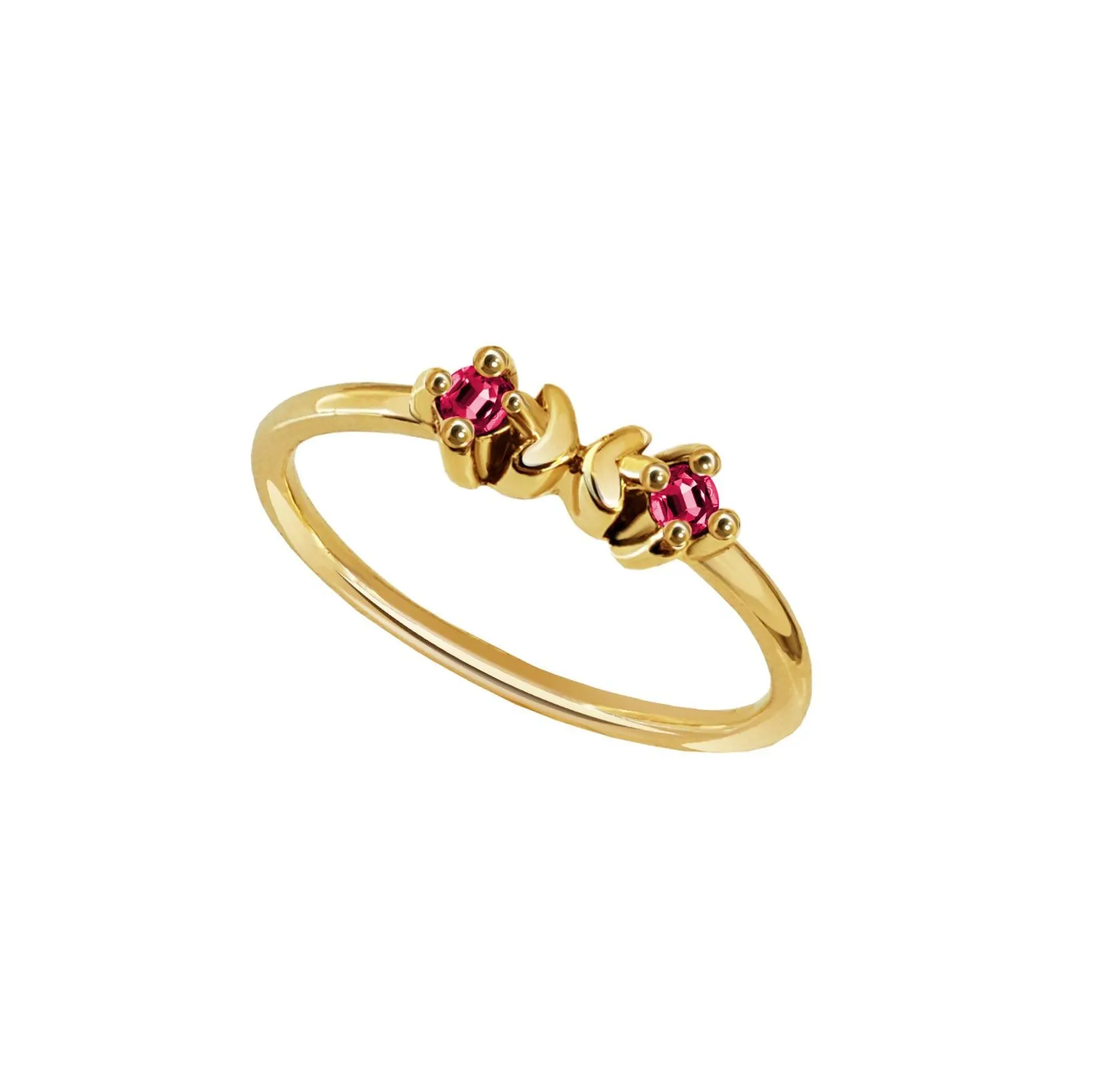 Anillo Mujer Oro 14K Oro Mariposa Rubi