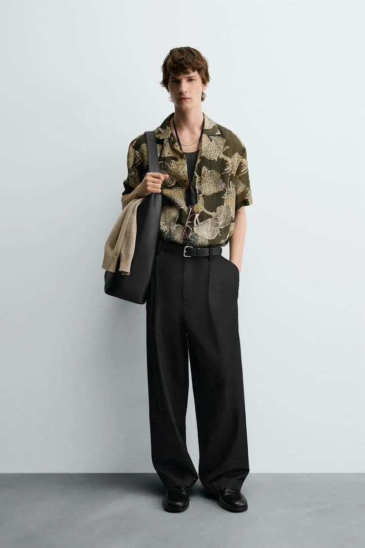 STRAWBERRY PRINT 100% RAMIE SHIRT