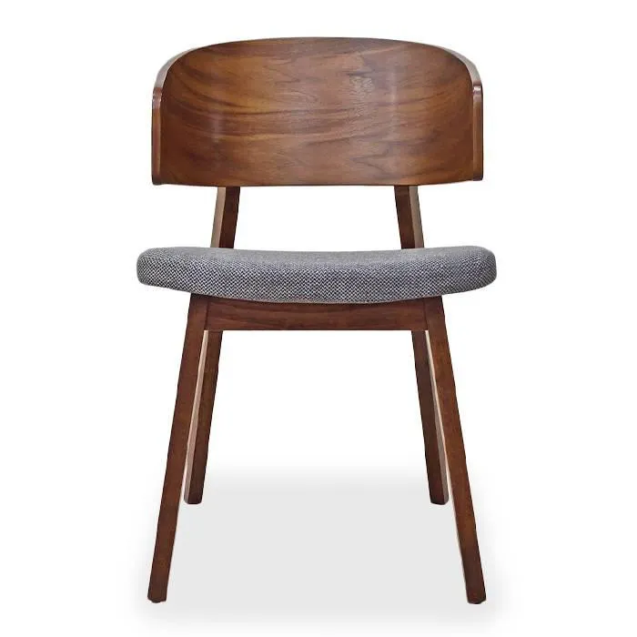 Silla Tela Gris Claro/nogal Dae