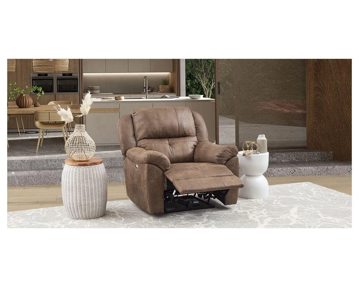 Sillón Con Reclinable Eléctrico Prescott Café