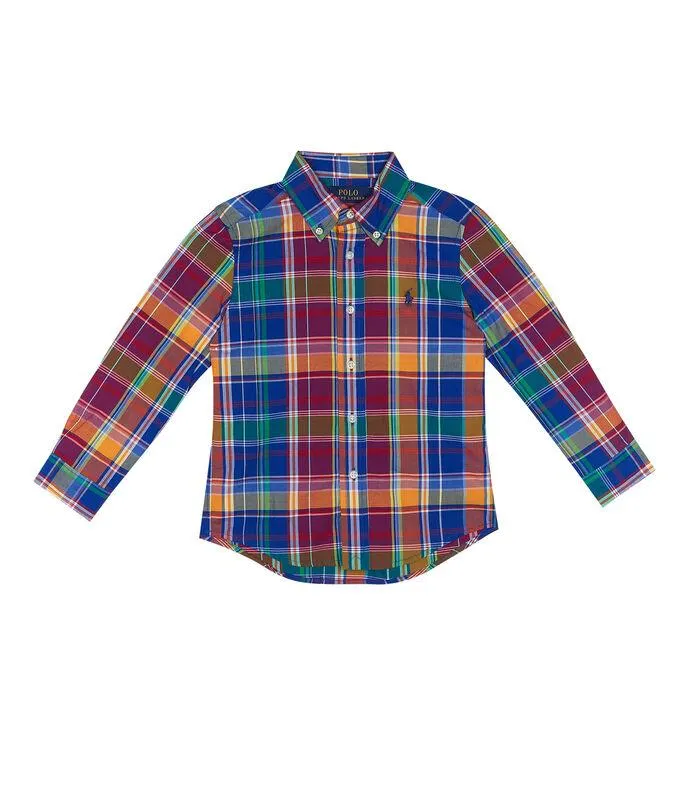 Camisa de manga larga con cuadros Niño