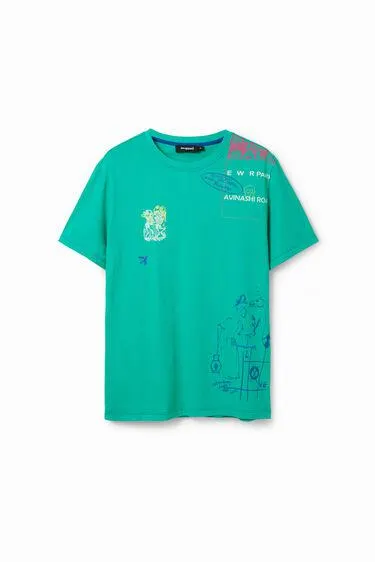 Camiseta arty bordados