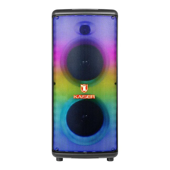 Bafle profesional 2x6.5" 6,000 W PMPO, micrófono alámbrico