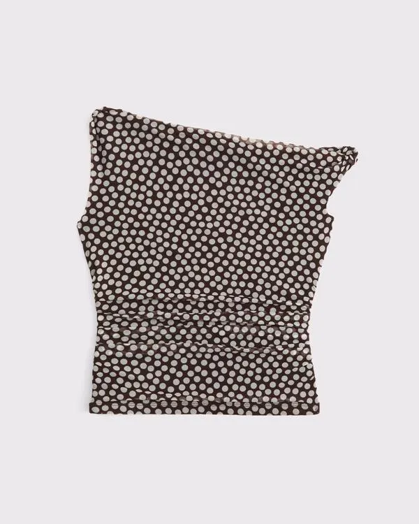 Asymmetrical Mesh Twist Top