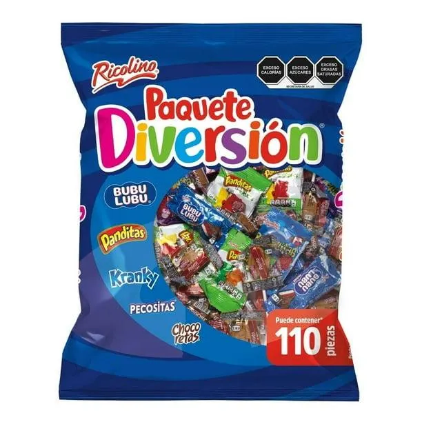 Surtido de dulces Ricolino Paquete Diversión 110 pzas