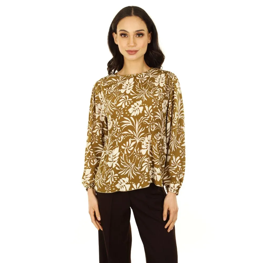 Blusa Red Sky Mujer Plisada Full Print De Flores