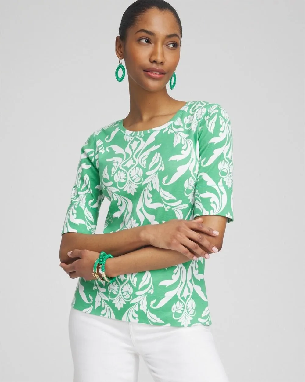 Swirl Jewel Neck Tee