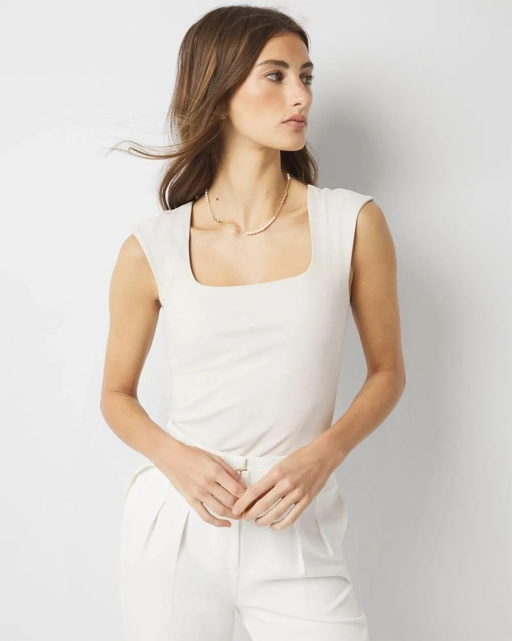 WHBM FORME ™ All Ways Stretch Square Neck Top