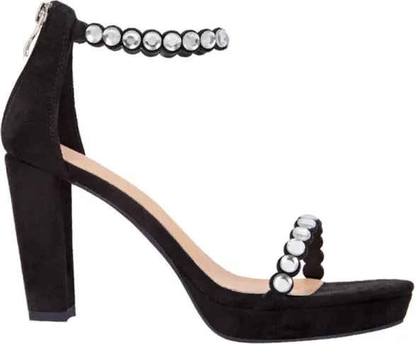 sandalia tacón con brillos