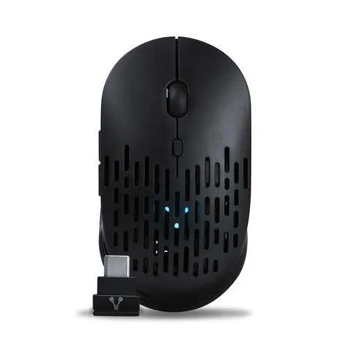 Mouse Vorago Mo-208 Óptico 2400Dpi Inalámbrico Bluetooth Y 2.4 Ghz Ligero Recargable Usb-C Negro