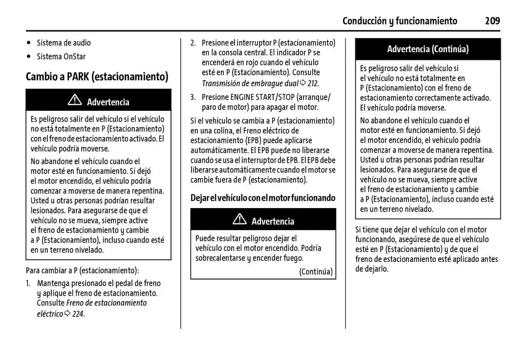 Catálogo de Chevrolet Corvette Stingray Manual del propietario 22 de enero al 31 de diciembre 2025 - Pagina 210