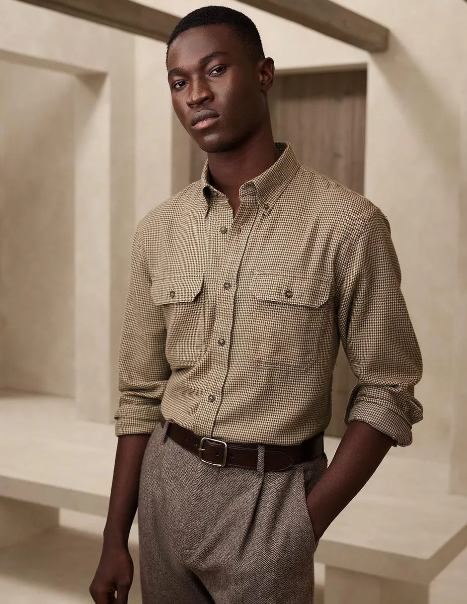 Camisa casual de algodón manga larga para hombre