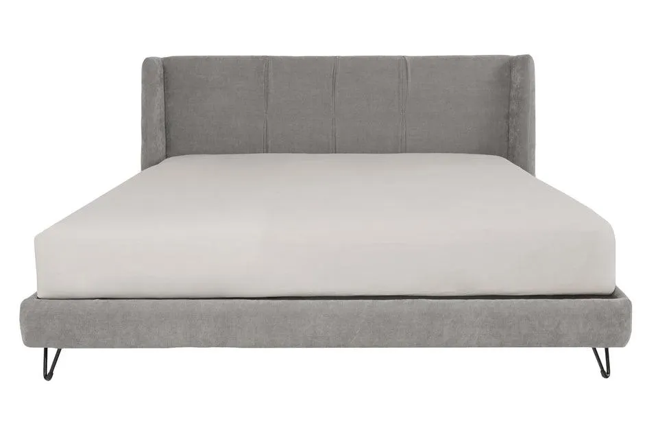 Cama King Size Hamley - Tela Chenille Color Gris Oxford