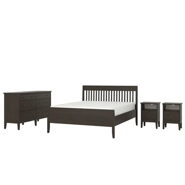 Muebles para recámara, 3 piezas, café oscuro,