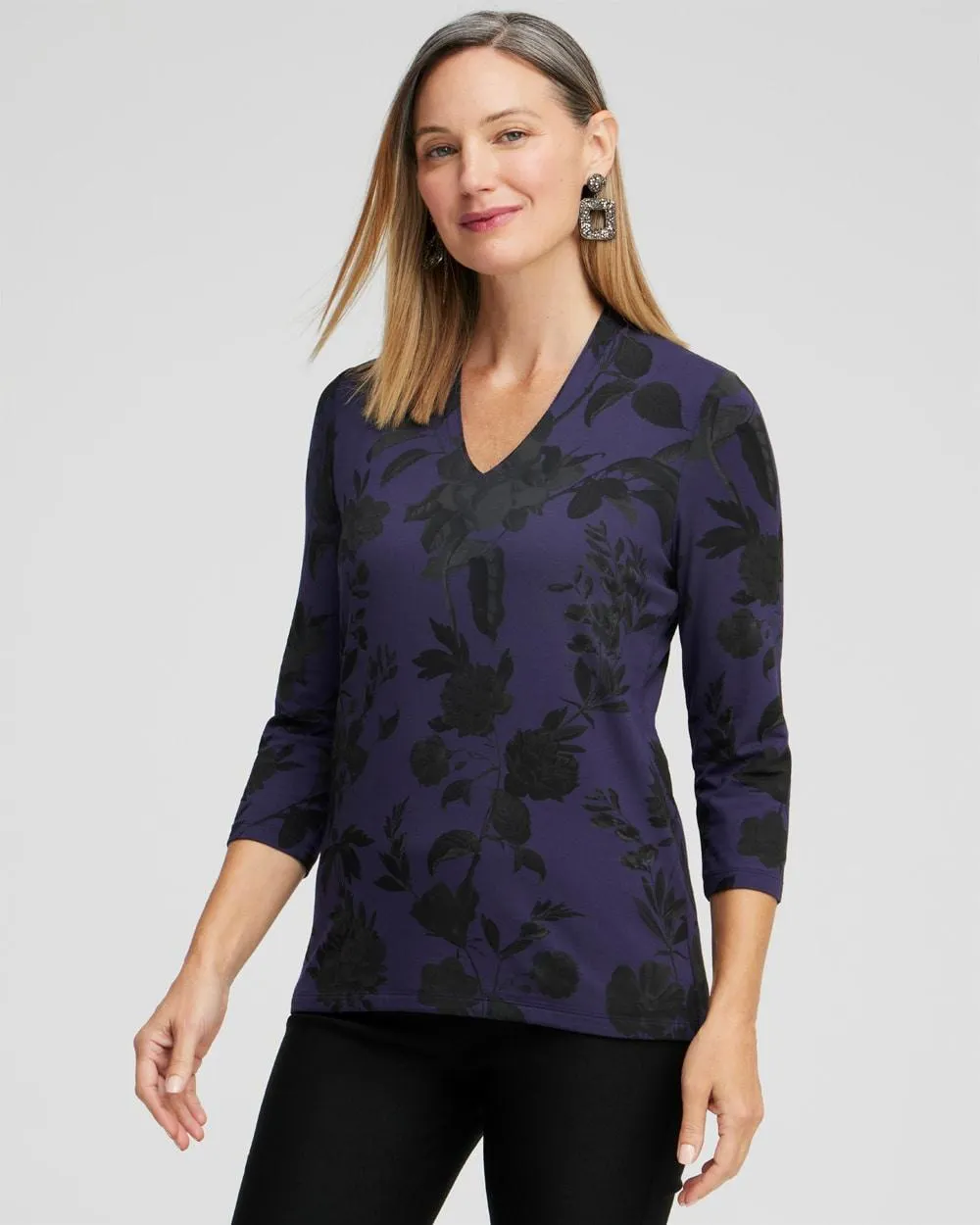 Floral 3/4 Sleeve Tee