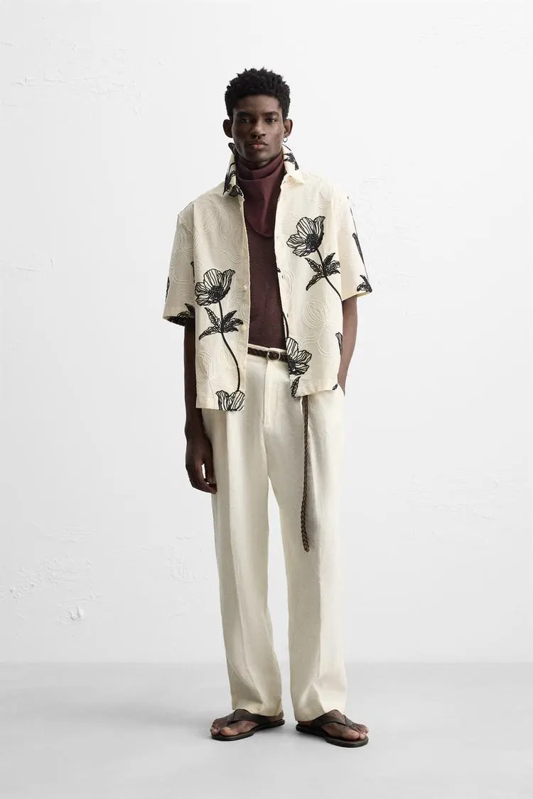 CAMISA BORDADOS CONTRASTE