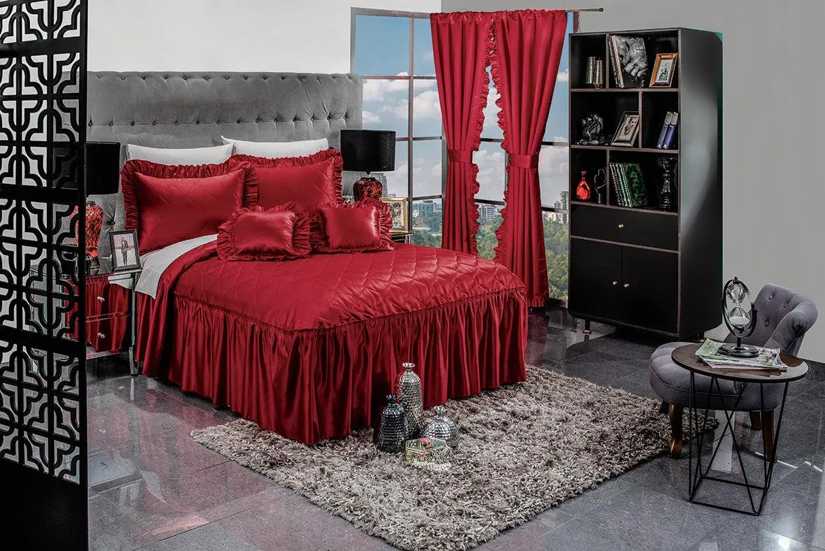 Juego de Colcha Satinada Rubí