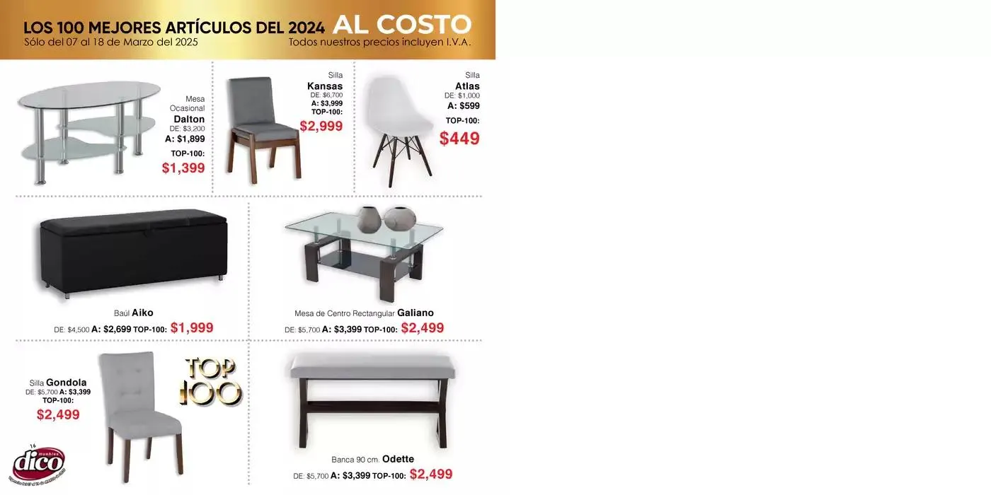 Catálogo de Muebles Dico Top 100 Centro 2025 7 de marzo al 18 de marzo 2025 - Pagina 16