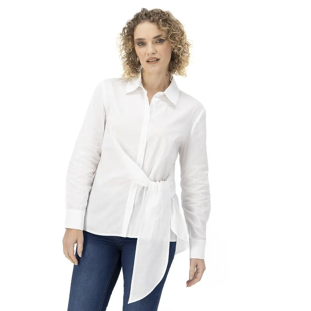 Blusa Mujer Camisera Con Amarre Frontal
