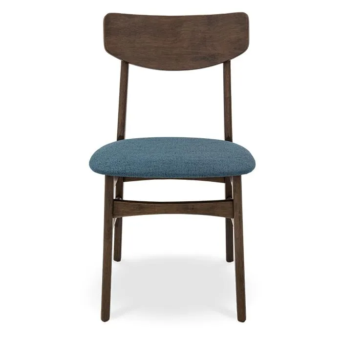 Silla Tela Azul Oscuro/nogal Daz