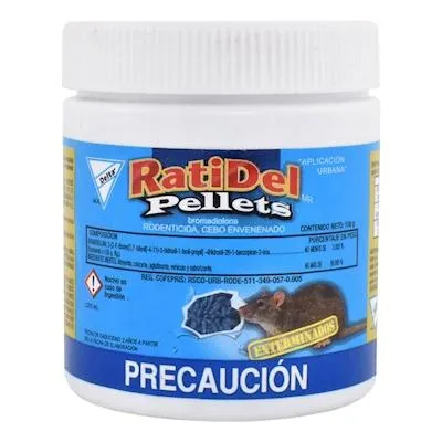 VENENO PARA RATAS PELLETS 100 GR AZUL RATIDEL