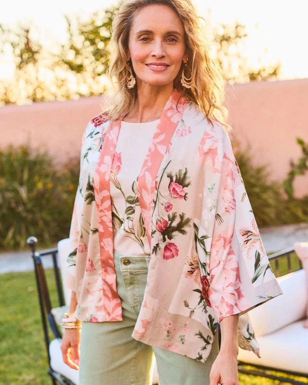 Fully Lined Chiffon Short Kimono