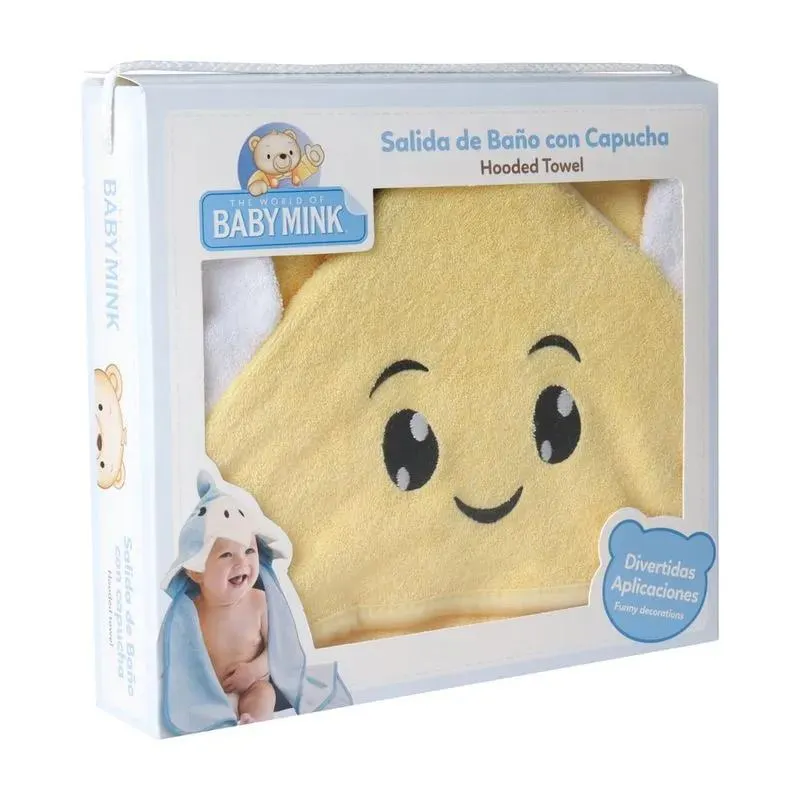 Salida de baño con capucha y bordado de animales (Abeja)