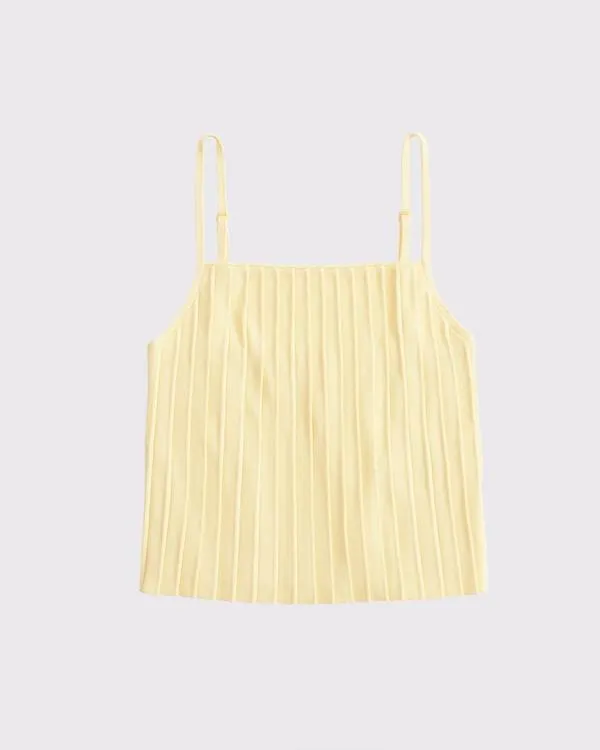 Pleated Squareneck Sweater Tank