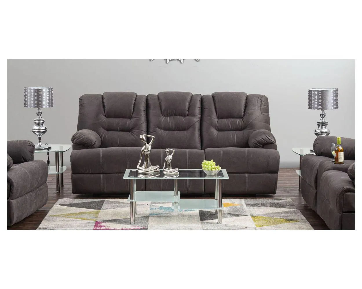 Sofá 3 Plazas Reclinable Malibu New Gris
