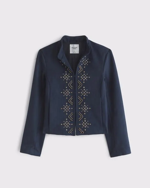 Vegan Suede Embellished Jacket