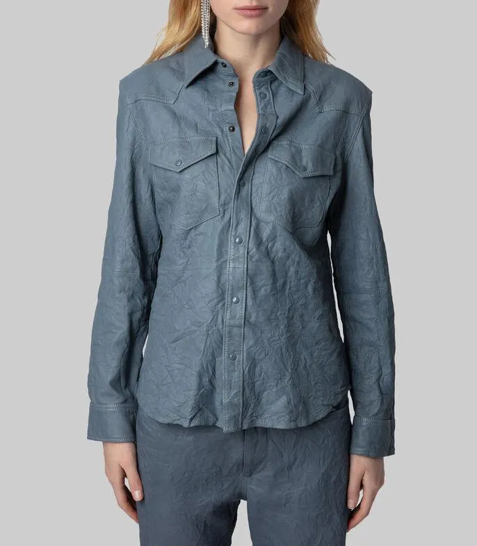 Camisa lisa de manga larga Mujer