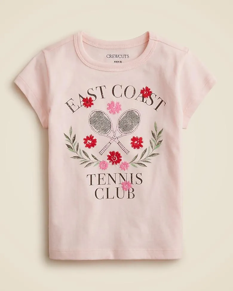 Girls' short-sleeve tennis club graphic T-shirt