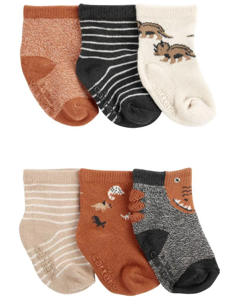 Paquete De 6 Pares De Calcetines Con Dinosaurio Carter's