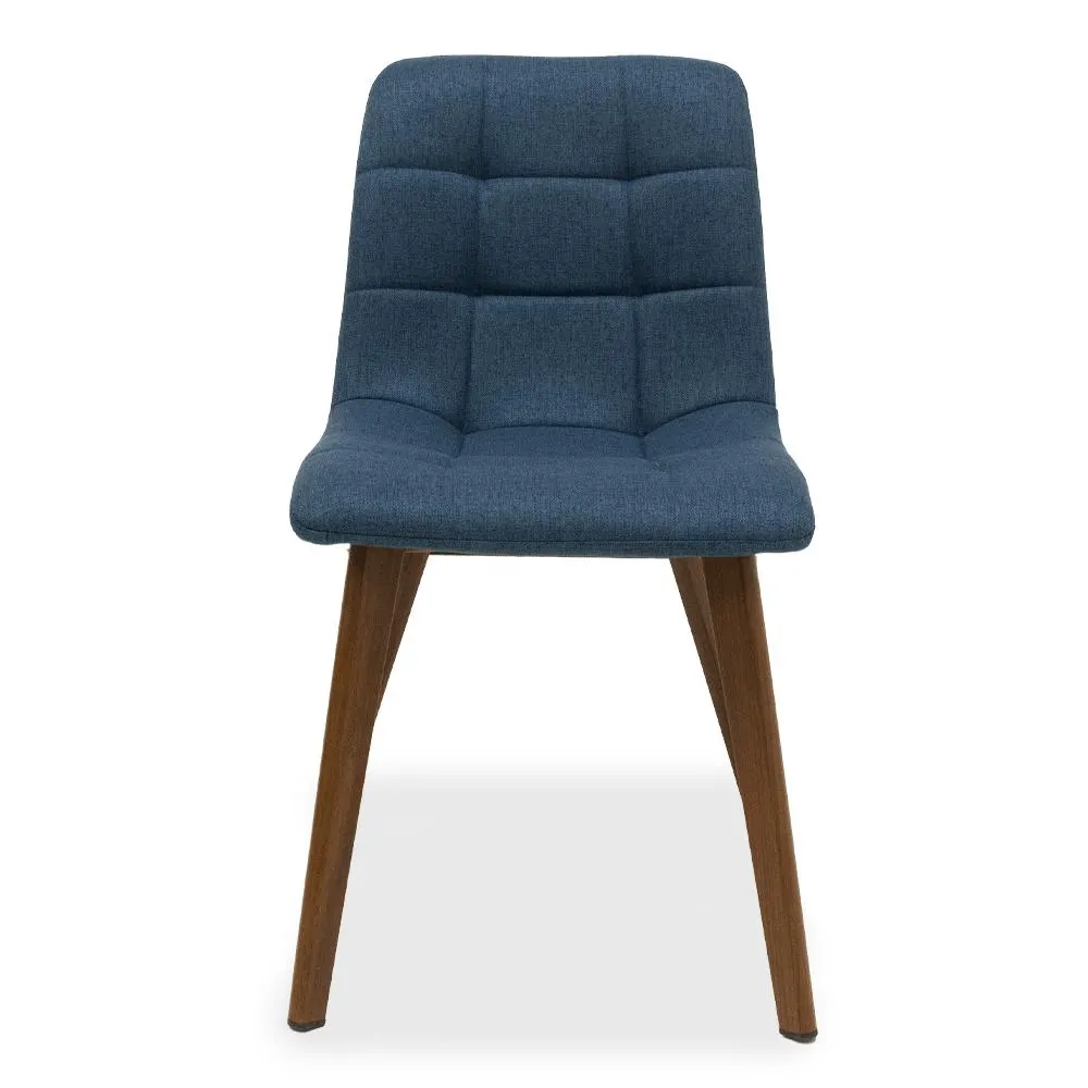 Silla Tela Azul Oscuro/nogal Bia