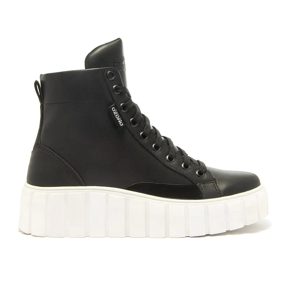 SNEAKER BOTÍN URBANO PLATAFORMA DENTADA CAPA DE OZONO PARA MUJER ESTILO 625402 NEGRO