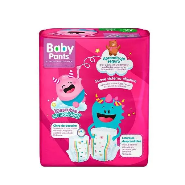 Pañal Baby pants XL niña con 16 piezas
