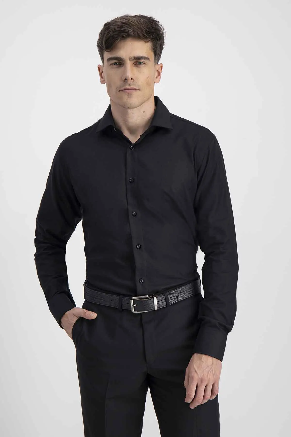Camisa Formal Roberts Easy Care Contemporary Fit Color Negro
