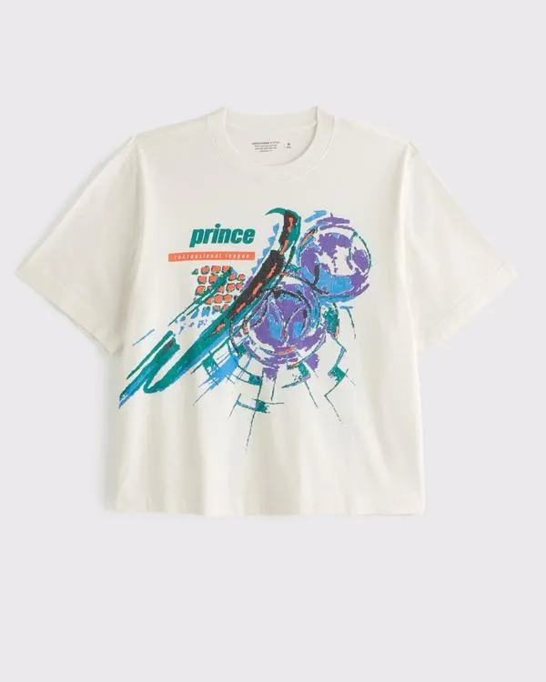 Prince Tennis Vintage-Inspired Cropped Graphic Tee