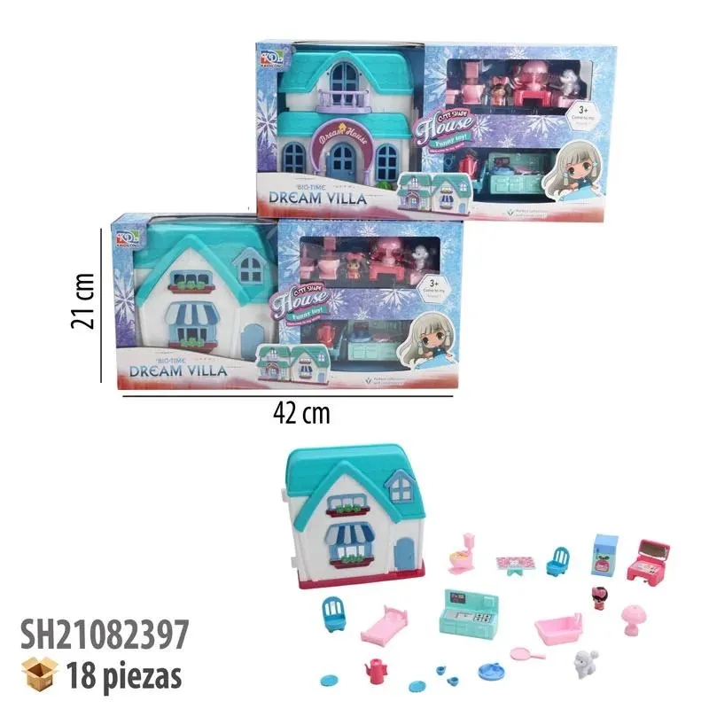 CASA DE MUÑECAS CON ACCESORIOS.