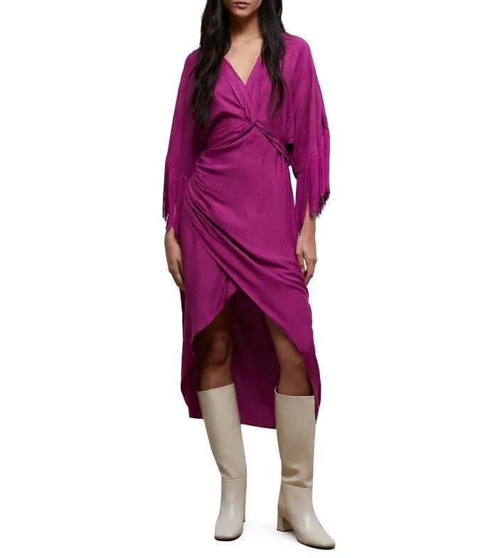 Vestido midi con manga 3,4 Mujer