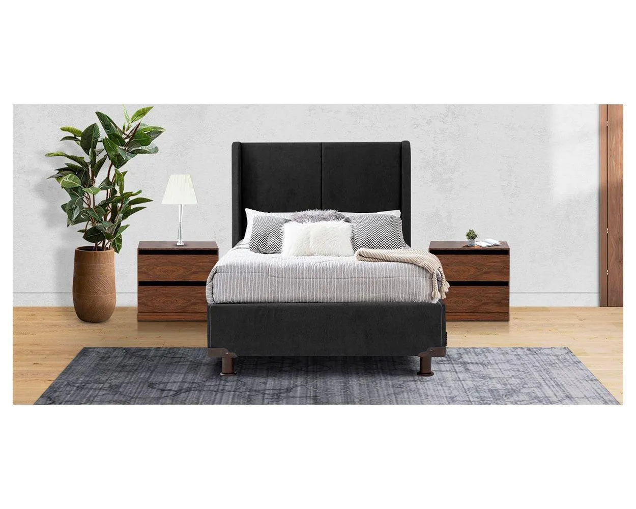 Cama Individual Milan Negro